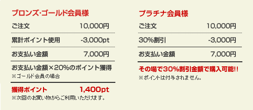 ポイントを利用したお買い物例。