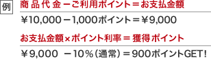 ポイント購入した場合の例