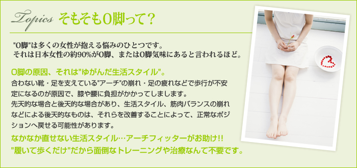 3種構造のパーツがO脚補正の役割をそもそもO脚って?