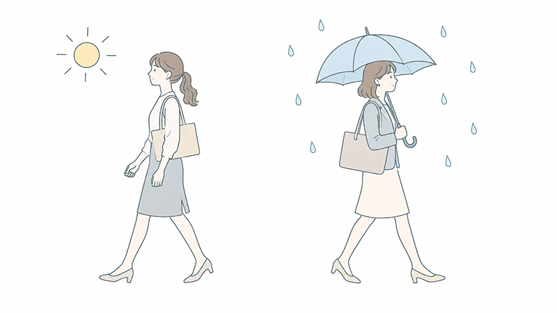 急な雨の日も使いやすいイラスト