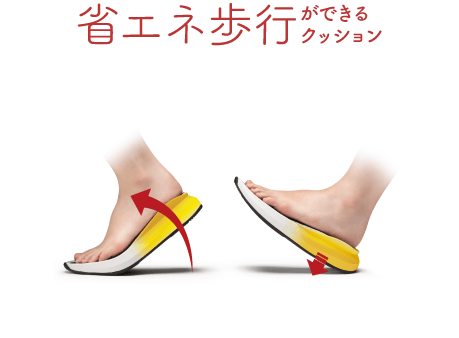 省エネ歩行ができるクッション